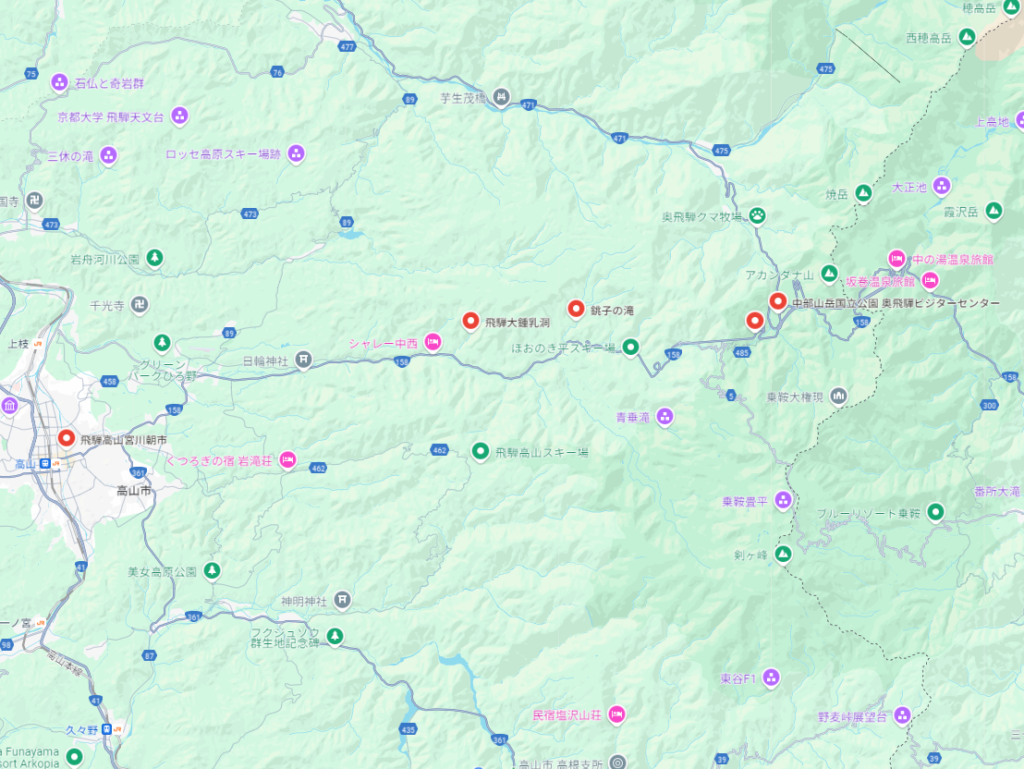 高山市街地までの寄り道ドライブコース